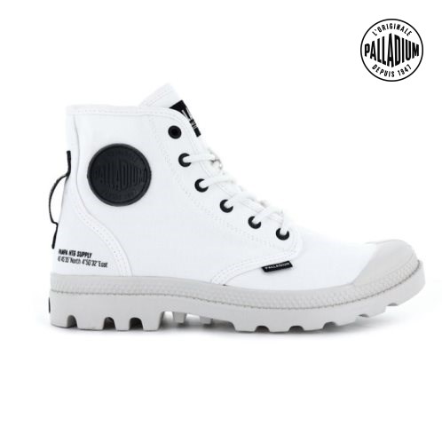 Bottes Palladium Pampa Hi Htg Supply Femme Blanche | FR RBV961J